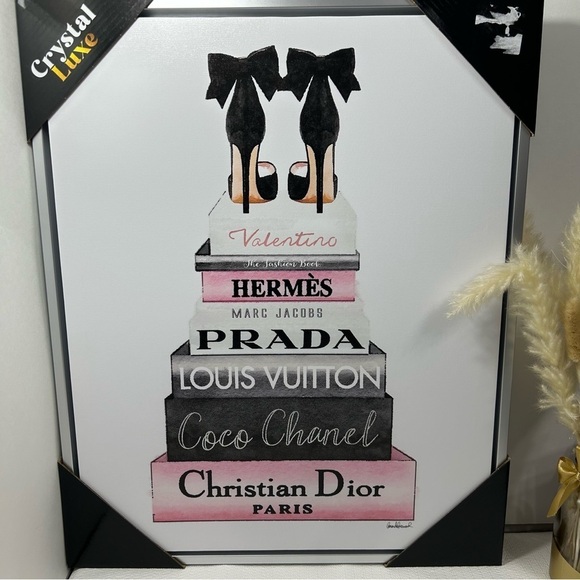 Fashion Stupell Industries Elegant Black Bow Heals On Glam Designer Bookstack - Picture 2 of 6